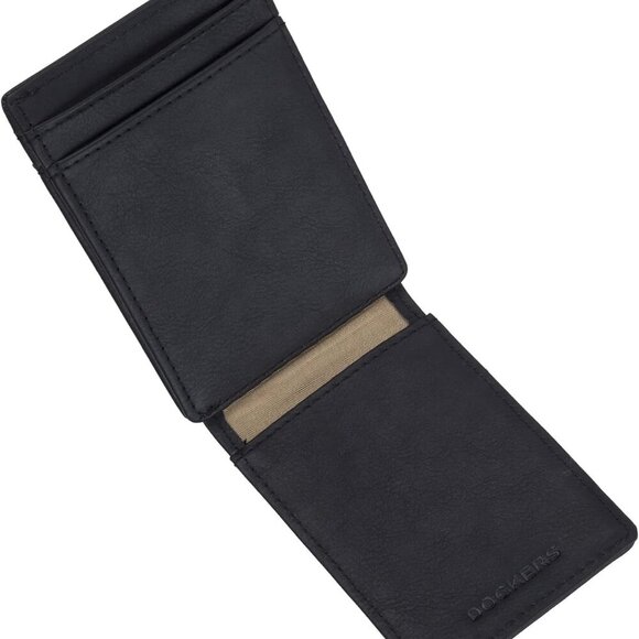 Men's Magnetic Front Pocket Wallet, Dark Black, One Size - Picture 3 of 4